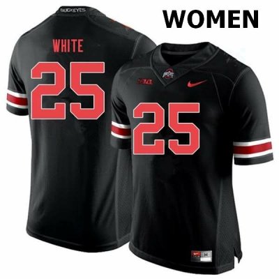 NCAA Ohio State Buckeyes Women's #25 Brendon White Black Out Nike Football College Jersey ZAE2745ZI